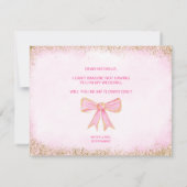 Leuke moderne girly strik roze waterverf BLOEMENME Kaart (Achterkant)