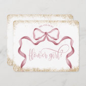 Leuke moderne girly strik roze waterverf BLOEMENME Kaart (Voorkant / Achterkant)