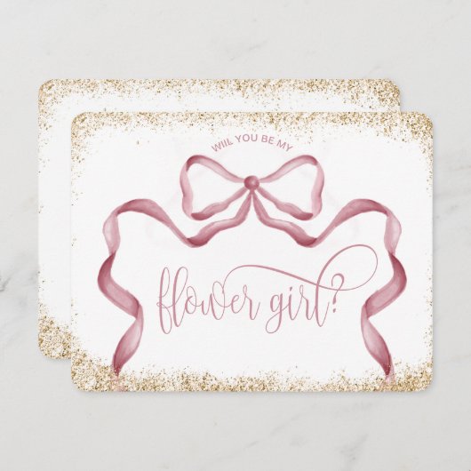 Leuke moderne girly strik roze waterverf BLOEMENME Kaart (Voorkant / Achterkant)