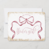 Leuke moderne girly strik roze waterverf BLOEMENME Kaart (Voorkant)