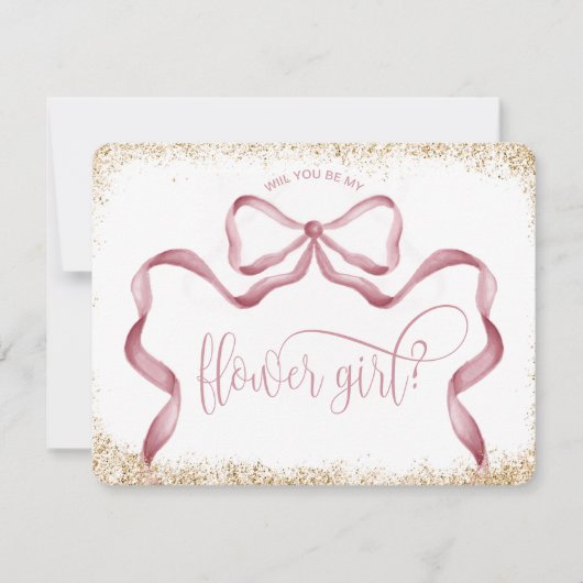 Leuke moderne girly strik roze waterverf BLOEMENME Kaart (Voorkant)