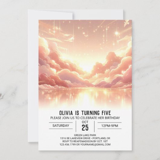 Leuke moderne hemelse digitale verjaardag kaart (Voorkant)