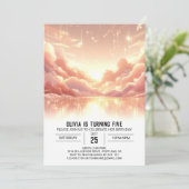 Leuke moderne hemelse digitale verjaardag kaart (Staand voorkant)