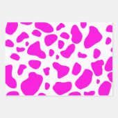 Leuke Moderne Hot Pink Koe Print Kleurrijke Set va Inpakpapier Vel (Voorkant 3)