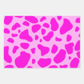 Leuke Moderne Hot Pink Koe Print Kleurrijke Set va Inpakpapier Vel (Voorkant 2)