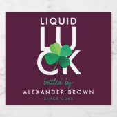 Leuke moderne Ierse Shamrock Bold Luck Bourgogne G Bier Etiket (Enkel label)