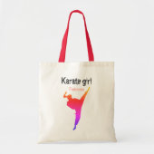 Leuke moderne karate meisje silhouet vechtsporten tote bag (Voorkant)