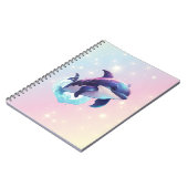 Leuke moderne Kawaii Orca Killer Walvis Roze en Bl Notitieboek (Linkerzijde)