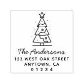 Leuke moderne kerstboom vakantie retour adres zelfinktende stempel (Design)