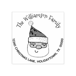 Leuke Moderne Kerstman Retouradres Kerstmis Rubberstempel