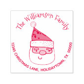 Leuke Moderne Kerstman Retouradres Kerstmis Zelfinktende Stempel (Design)