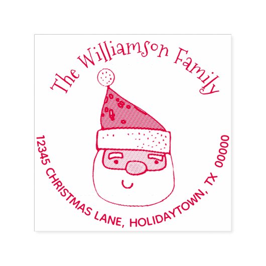 Leuke Moderne Kerstman Retouradres Kerstmis Zelfinktende Stempel (Design)
