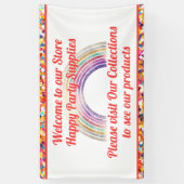 Leuke moderne kleurrijke pastel regenboog Jouw tek Spandoek (Verticaal)