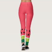 Leuke moderne koraal roze groene watermeloen meloe leggings (Achterkant)