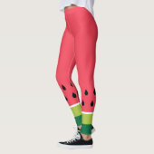 Leuke moderne koraal roze groene watermeloen meloe leggings (Links)
