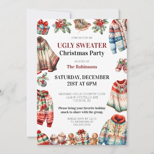 Leuke moderne lelijke trui Kantoor kerstfeest Kaart (Voorkant)