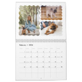 Leuke moderne minimale retro golvende familie foto kalender (Feb 2026)