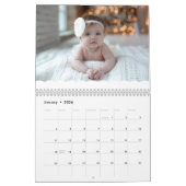 Leuke moderne minimale retro golvende familie foto kalender (Jan 2026)