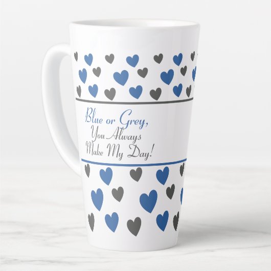 Leuke, moderne Motivatie Schattige blauw, grijs ha Latte Mok (Linkerhoek)