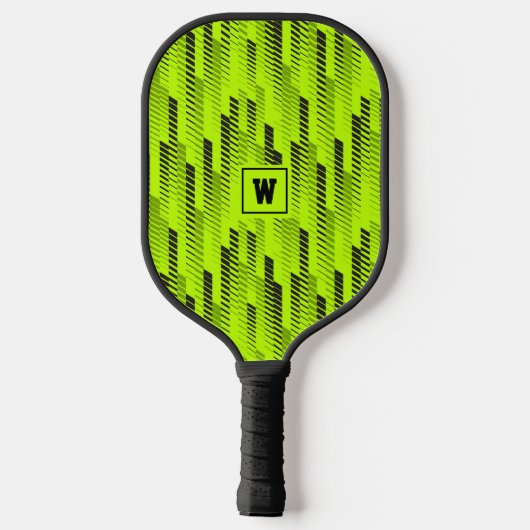 Leuke Moderne Neon Groene Abstracte Geometrische s Pickleball Paddle (Achterkant)