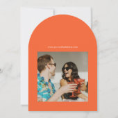 Leuke moderne Oranje zomerbruiloft Save the Date Kaart (Achterkant)