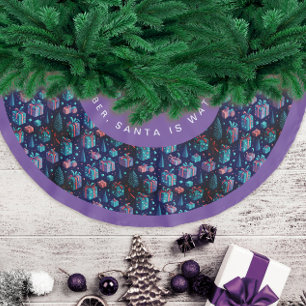 Leuke moderne paarse kerstnacht seizoensgroeten kerstboom rok