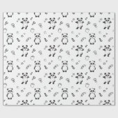 Leuke moderne panda kinderverjaardag cadeaupapier (Vlak)