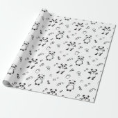 Leuke moderne panda kinderverjaardag cadeaupapier (Uitgerold)