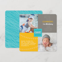 Leuke Moderne Pleinen Één Foto Baby Jongen 1e Verj