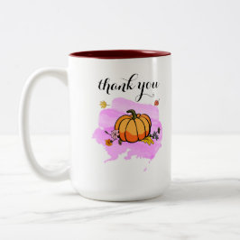 leuke moderne pompoenliefhebbers , woordkunst tweekleurige koffiemok