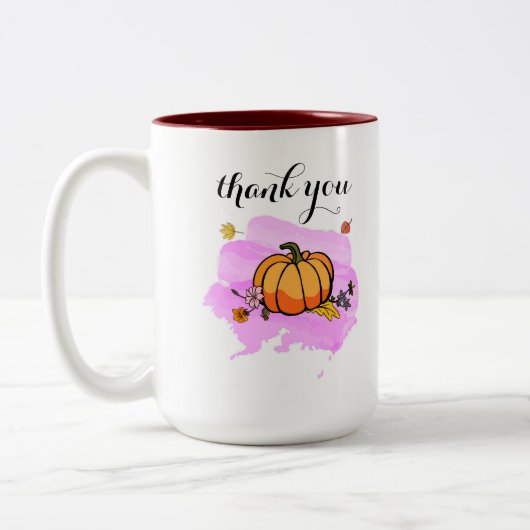 leuke moderne pompoenliefhebbers , woordkunst tweekleurige koffiemok (Links)