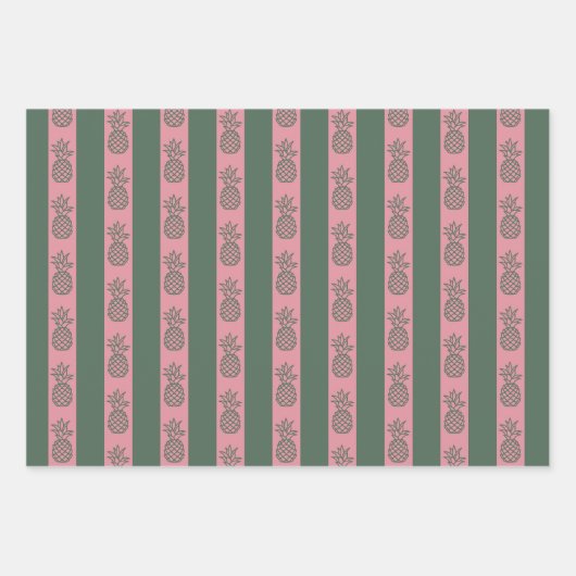 Leuke moderne Preppy Tropische Roze & Groene Palm Inpakpapier Vel (Voorkant 3)