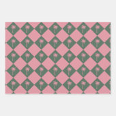 Leuke moderne Preppy Tropische Roze & Groene Palm Inpakpapier Vel (Voorkant 2)