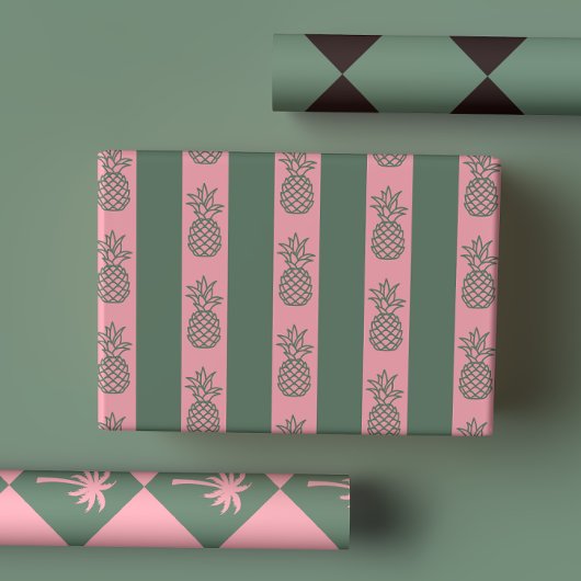 Leuke moderne Preppy Tropische Roze & Groene Palm Inpakpapier Vel