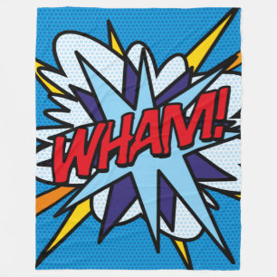 Leuke moderne pret typografische stripboek WHAM Fleece Deken