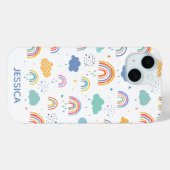 Leuke moderne regenbogen & wolken patroon geperson Case-Mate iPhone case (Achterkant (horizontaal))