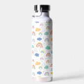 Leuke moderne regenbogen & wolken patroon geperson waterfles (Rechts)