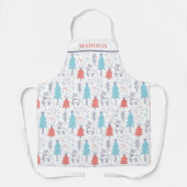Leuke moderne rendieren kerst gepersonaliseerde na schort (Voorkant)