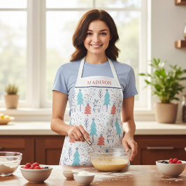 Leuke moderne rendieren kerst gepersonaliseerde na schort