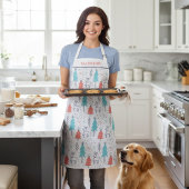 Leuke moderne rendieren kerst gepersonaliseerde na schort