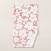 Leuke Moderne Retro Daisy Patroon Roze Terracotta Bad Handdoek (Handdoek)