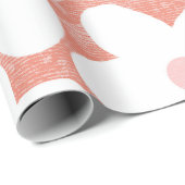 Leuke Moderne Retro Daisy Patroon Roze Terracotta Cadeaupapier (Rol Hoek)