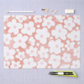Leuke moderne retro Daisy roze terracotta Tissuepapier (Craft)