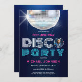 Leuke Moderne Retro Foto Disco Feest 80ste Verjaar Kaart (Voorkant / Achterkant)