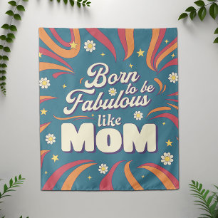 Leuke Moderne Retro Psychedelische Moeder Citaat T Wandkleed