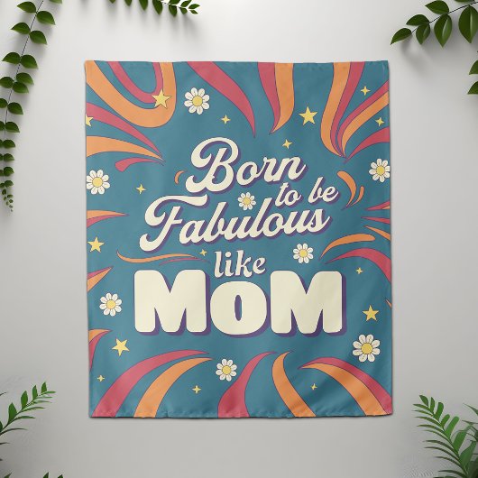 Leuke Moderne Retro Psychedelische Moeder Citaat T Wandkleed
