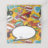 Leuke moderne retro stripboek bruiloft plaatskaartje (Buitenkant ongevouwen)