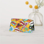 Leuke moderne retro stripboek bruiloft plaatskaartje (Achterkant)