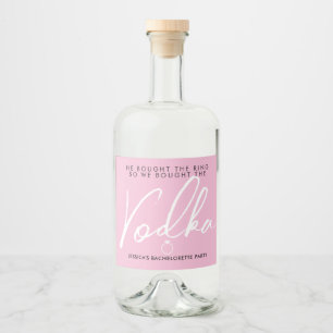Leuke & Moderne Roze Bachelorette Party Likeurfles Etiket