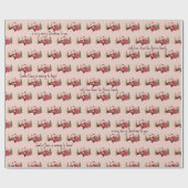 Leuke moderne Santa Pink Christmas Custom Phrases Cadeaupapier (Vlak)